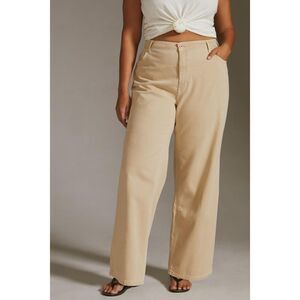 Anthropologie Pilcro The Annie Wide Leg Jeans Size 20W NWT Natural Khaki